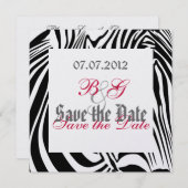 Save The Date Zebra Enregistrer la date (Devant / Derrière)