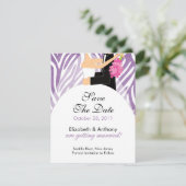 Save The Date Zebra Enregistrer La Date Annonce Purple (Debout devant)