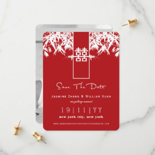 Save The Date Zen Bamboo Double Bonheur Chinois Sauver La Date