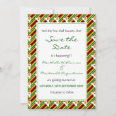 Save The Date ZIMBABWE DRAPEAU Customisé Écriture C'EST EN TRAIN (Devant)