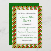 Save The Date ZIMBABWE DRAPEAU Customisé Écriture C'EST EN TRAIN (Devant / Derrière)