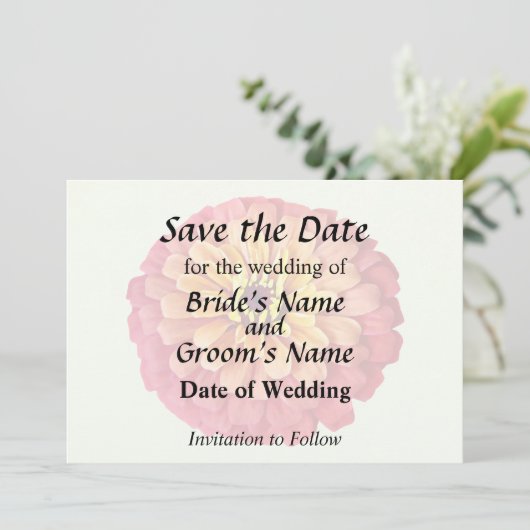 Save The Date Zinnia aux nuances d'orange (Debout devant)