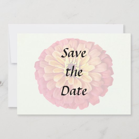 Save The Date Zinnia aux nuances d'orange (Dos)