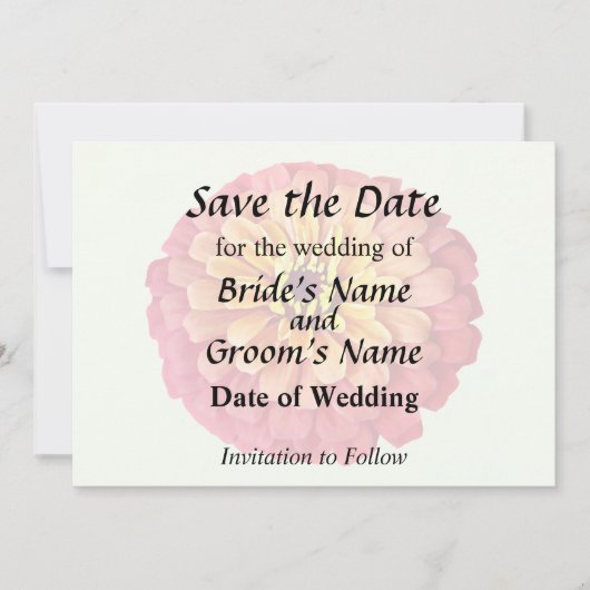 Save The Date Zinnia dans des nuances d'orange (Devant)