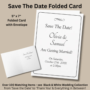 Save The Date - Zwart & Wit met oneindige scroll Kaart