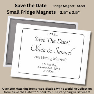 Save The Date - Zwart & Wit met oneindige scroll Magneet