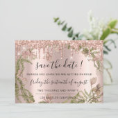 Save The Date Zwarte Roos Bloemige Bos Drips (Staand voorkant)