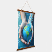 “Save the Earth Water Planet Tapestry Hangend Wandkleed (Gebogen)