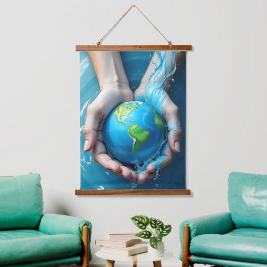 “Save the Earth Water Planet Tapestry Hangend Wandkleed (Woonkamer)