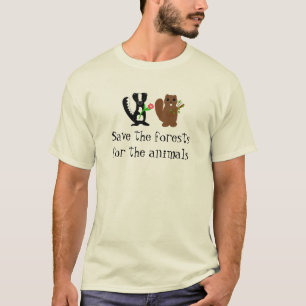 Save the Forest - Skunk en Beaver Design T-shirt