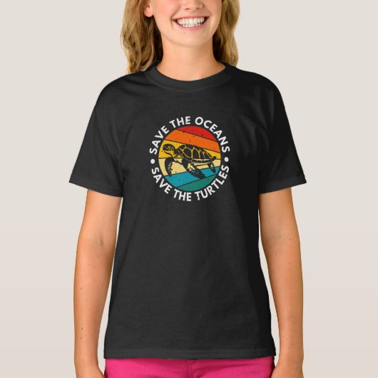 Save The Oceans Save The Turtles T-Shirt (Devant)