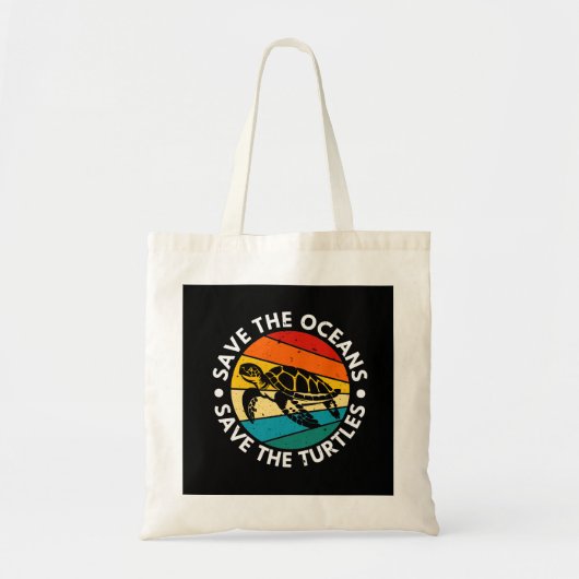 Save The Oceans Save The Turtles Tote Bag (Voorkant)