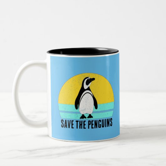 Save The Penguins Tweekleurige Koffiemok (Links)