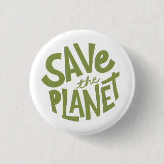 Save the Planet Design – Eco Friendly Earth  Ronde Button 3,2 Cm