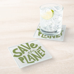 Save the Planet Eco Design Glazen Onderzetter