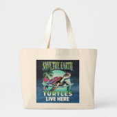 Save The Planet Grote Tote Bag (Voorkant)
