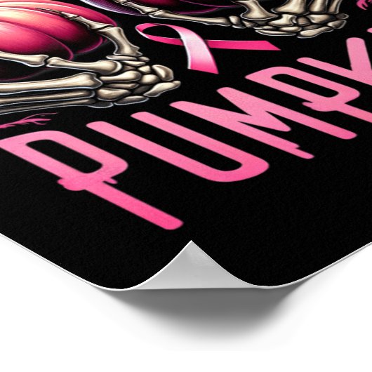 Save the Pumpkins Skelet Halloween borstkanker Poster (Hoek)