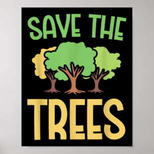 Save the Trees Jeugd Milieubewustzijn Kleding Poster