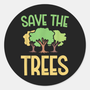 Save the Trees Jeugd Milieubewustzijn Kleding Ronde Sticker