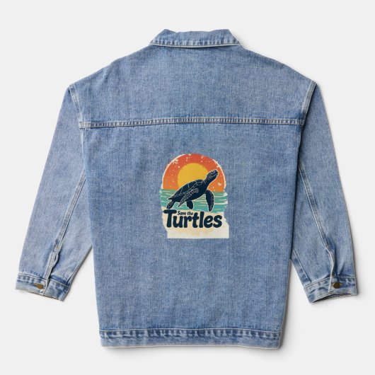 Save The Turtles Animal Rights Sea Turtle Retro St (Verso)