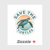Save The Turtles Animal Turtle Pet Lover (1) Sticker (Vel)