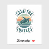 Save The Turtles Animal Turtle Pet Lover (2) Sticker (Vel)