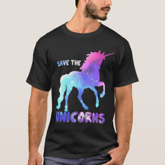Save the Unicorns girl funny T-shirt