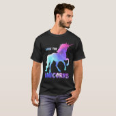 Save the Unicorns girl funny T-shirt (Voorkant volledig)