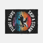 Save Turtles Sea Ocean Turtle Shirt Fleece Deken (Voorkant (Horizontaal))