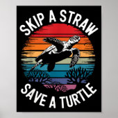 Save Turtles Sea Ocean Turtle Shirt  Poster (Voorkant)