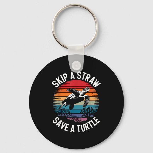 Save Turtles Sea Ocean Turtle Shirt  Sleutelhanger (Voorkant)