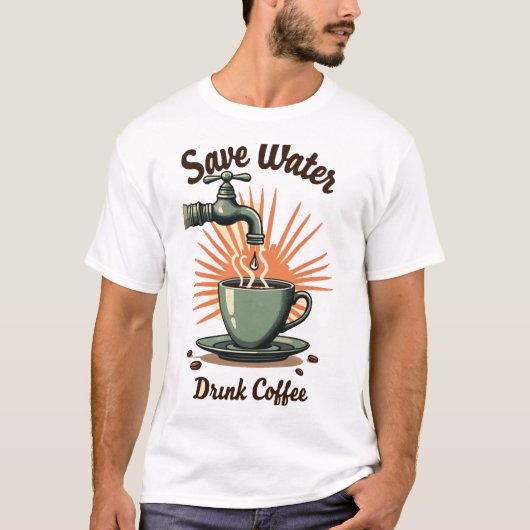 Save Water Drink Coffee T-shirt (Voorkant)