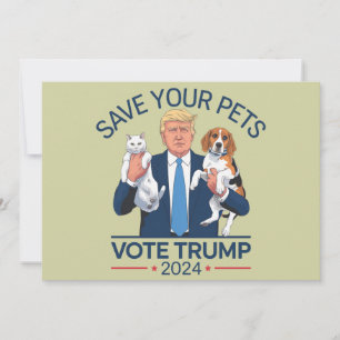 Save Your Pets Stem voor Trump Verkiezingscitaat Kaart