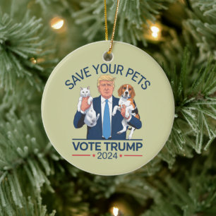 Save Your Pets Stem voor Trump Verkiezingscitaat Keramisch Ornament