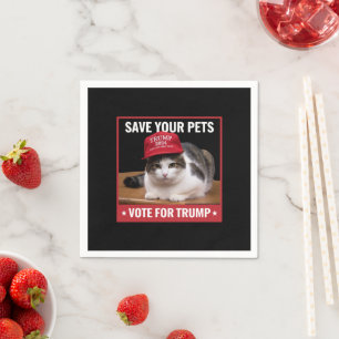 Save Your Pets Stem voor Trump Verkiezingscitaat Servet
