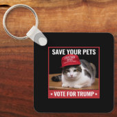 Save Your Pets Stem voor Trump Verkiezingscitaat Sleutelhanger (Voorkant)