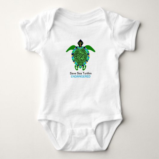 Save Zee TURTLES - Bedreigde diersoorten - Marine Romper (Voorkant)