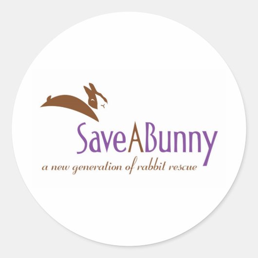 SaveABunny Logo Ronde Sticker (Voorkant)