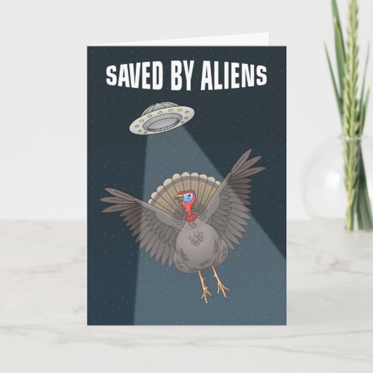 Saved by Aliens in a UFO Feestdagen Kaart (Voorkant)
