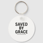 Saved By Grace Minimalist Christian Graphic  Sleutelhanger (Voorkant)