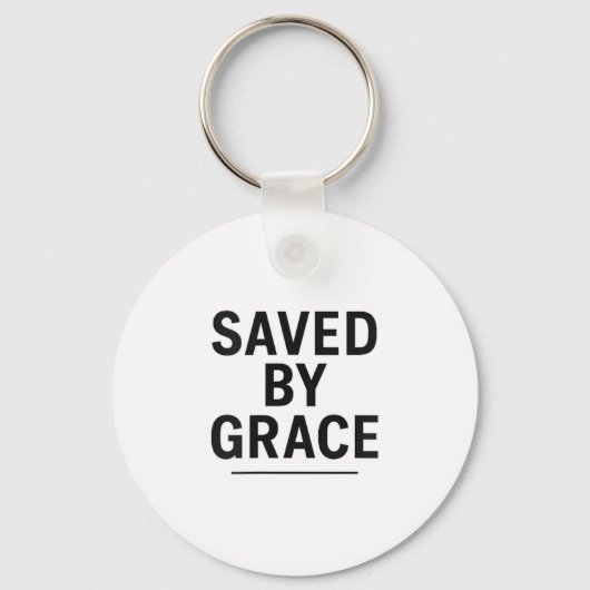 Saved By Grace Minimalist Christian Graphic  Sleutelhanger (Voorkant)