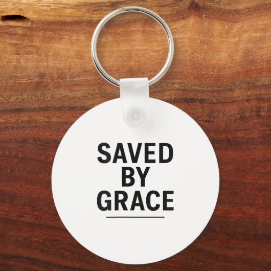 Saved By Grace Minimalist Christian Graphic  Sleutelhanger (Voorkant)