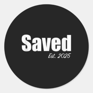 Saved Est. 2025 Christelijke Doop gedoopt Christi Ronde Sticker