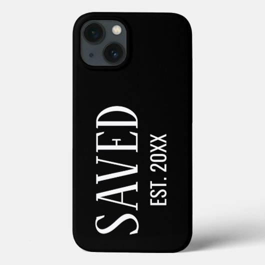 Saved Est Established Black Caps Christian Case-Mate iPhone Case (Achterkant)