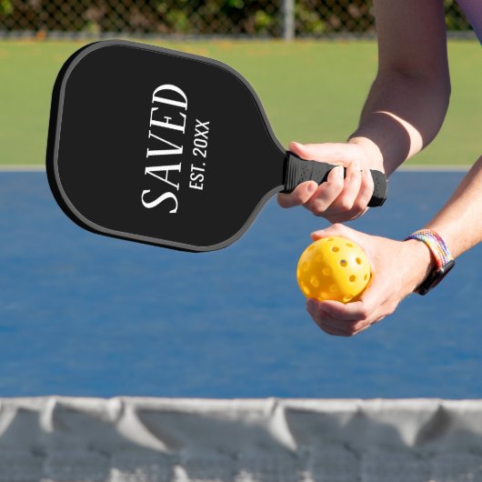 Saved Est Established White Caps Christian Pickleball Paddle (Insitu)