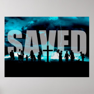 Saved Jesus Salvation Christelijk kunstwerk poster