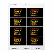 Saveloy, Chips & Curry Sauce. Etiket (Full Sheet)