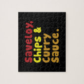 Saveloy, Chips & Curry Saus. Legpuzzel (Verticaal)
