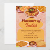 Saveurs de l'Inde invitation à la nourriture (Devant / Derrière)