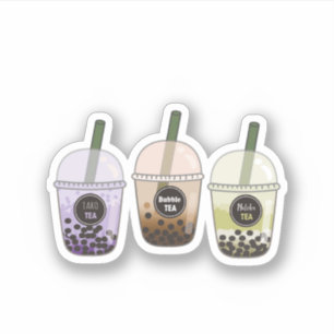 Saveurs de thé au lait   Stickers thé Boba mignone